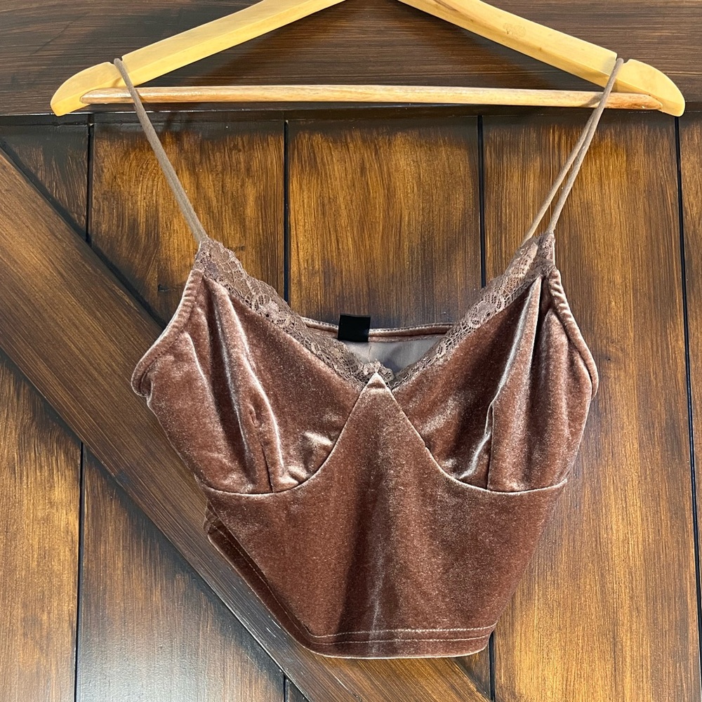 SHEIN Velvet Brown Women's Cropped‎ Tank Top Women’s M